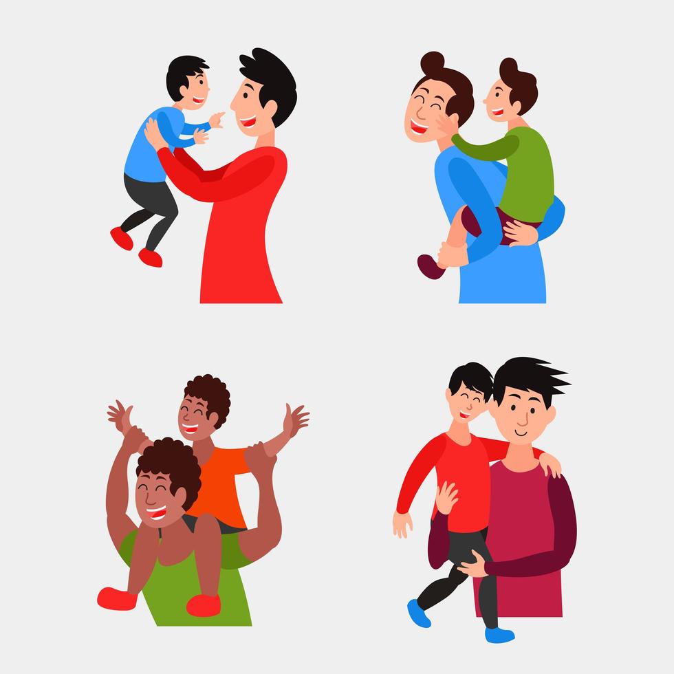 Set of Father's Day Characters vector