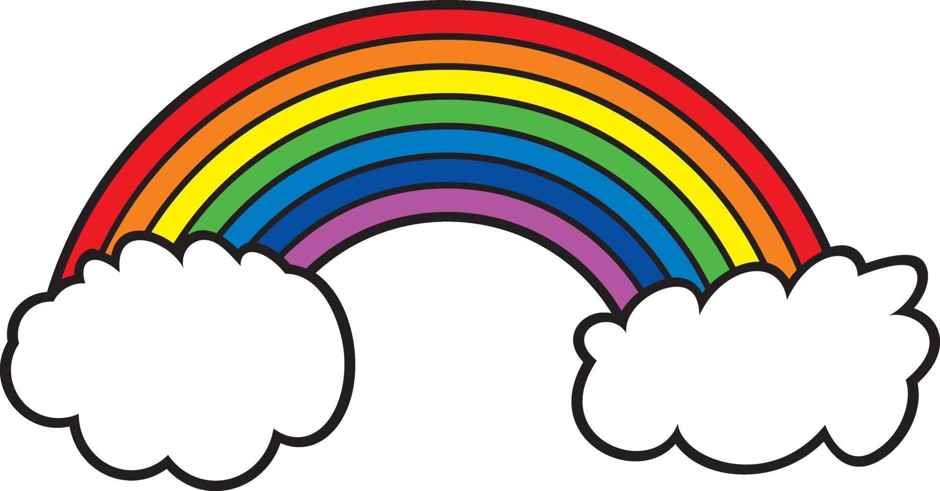 Rainbow with clouds 2387500 Vector Art at Vecteezy