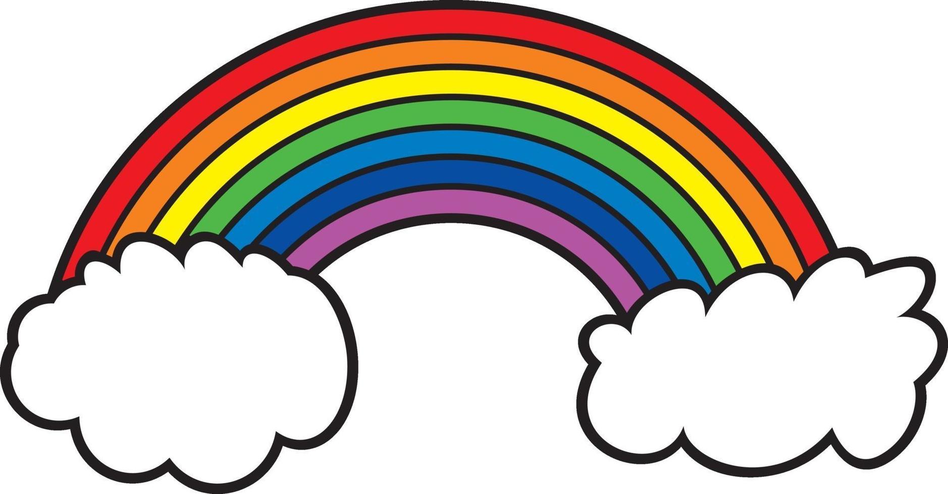 Rainbow with clouds vector