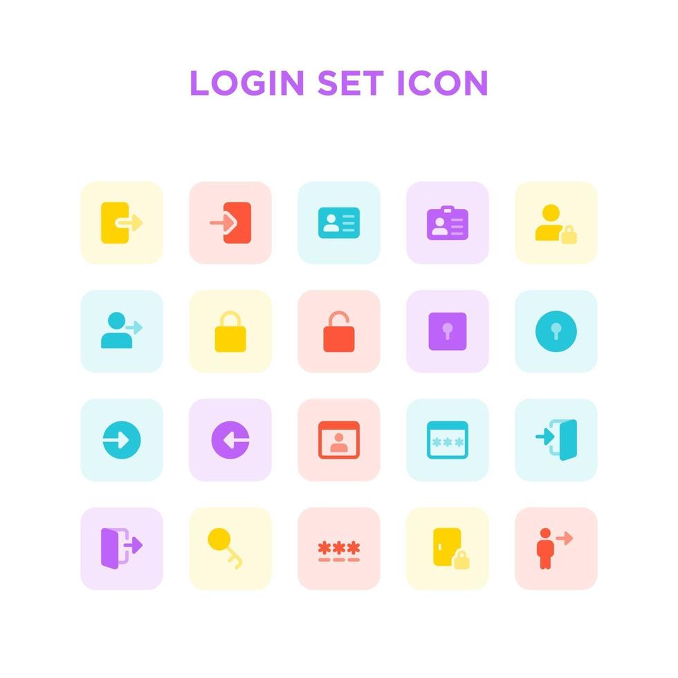 Login Set Icon Pixel Perfect vector
