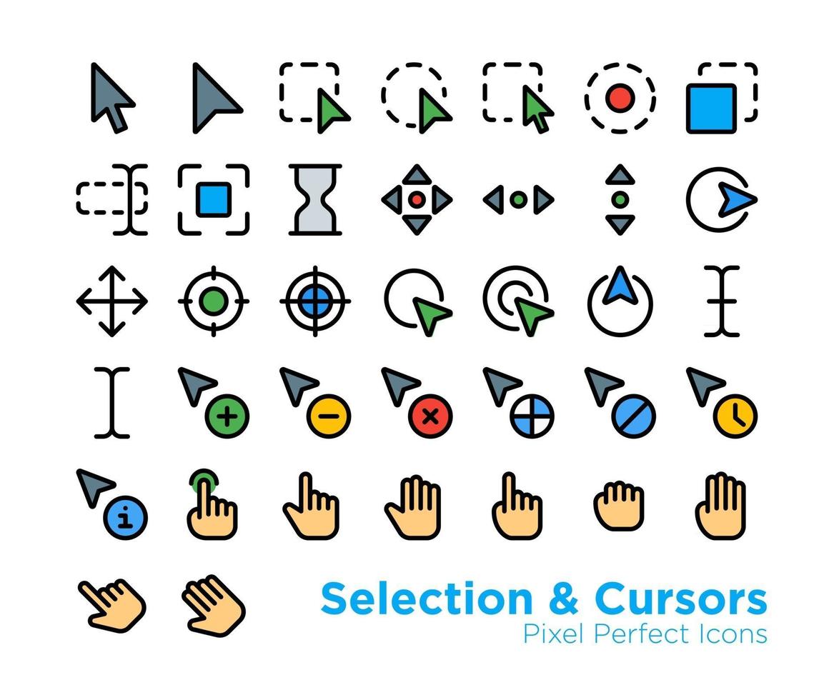 iconos de cursores de selección vector