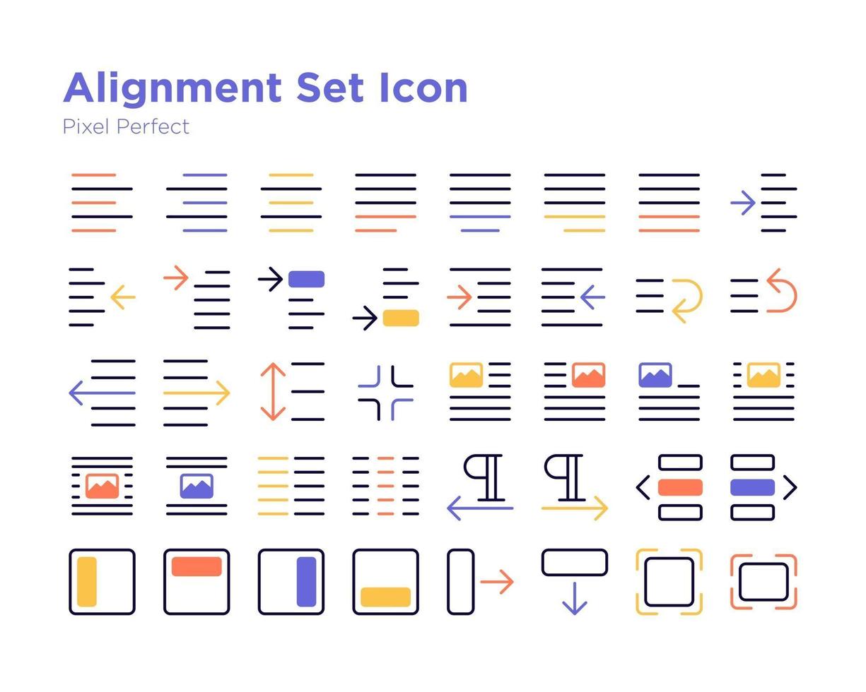 Alignment Set Icon Pixel Perfect vector