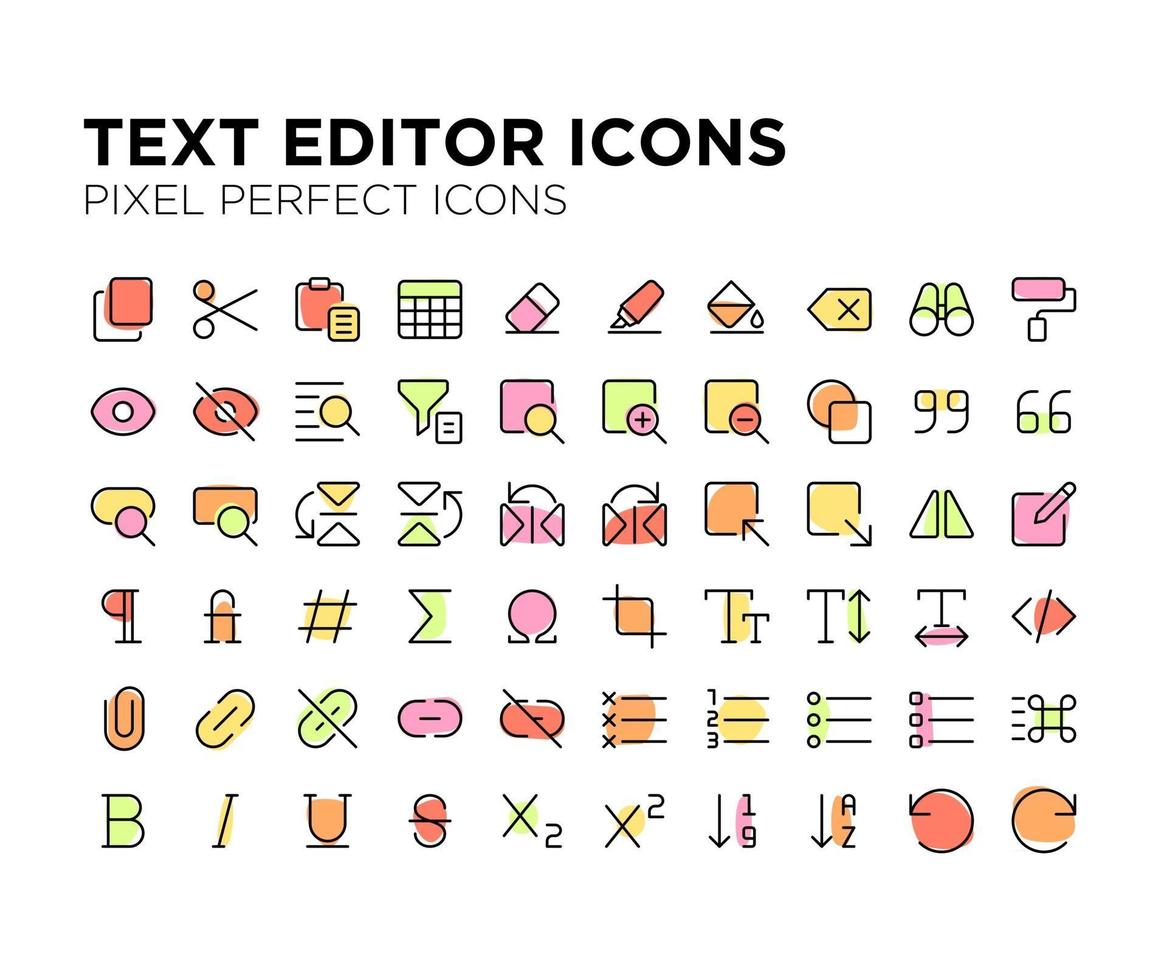 editor de texto pixel perfect icon vector