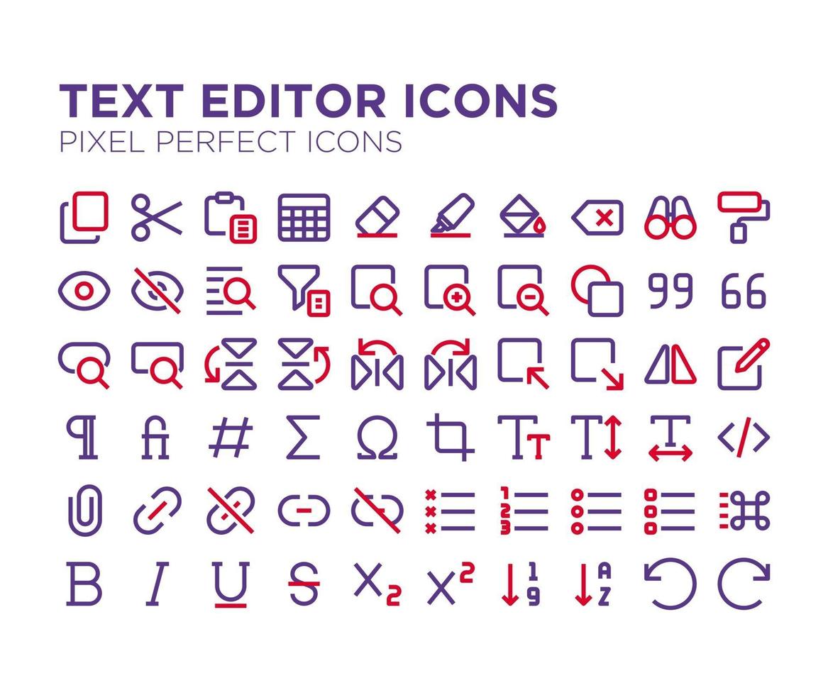 editor de texto pixel perfect icon vector