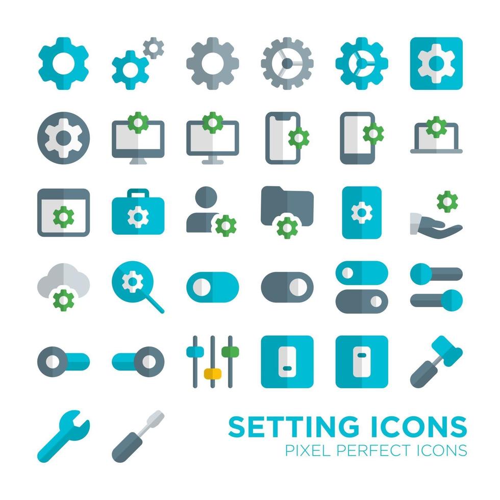 Basic Setting Pixel Perfect Icon vector