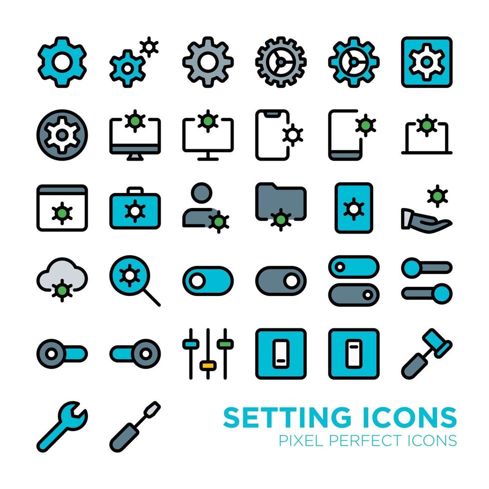 Basic Setting Pixel Perfect Icon vector