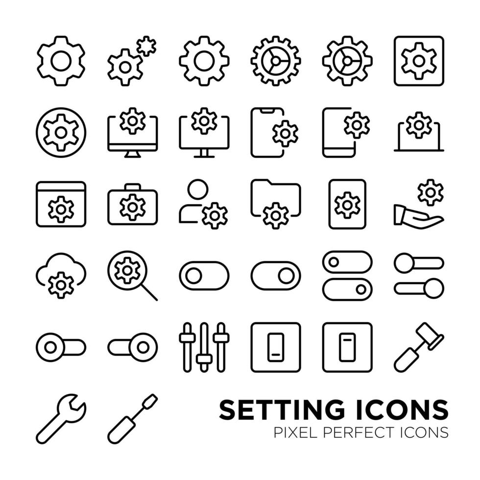 Basic Setting Pixel Perfect Icon vector