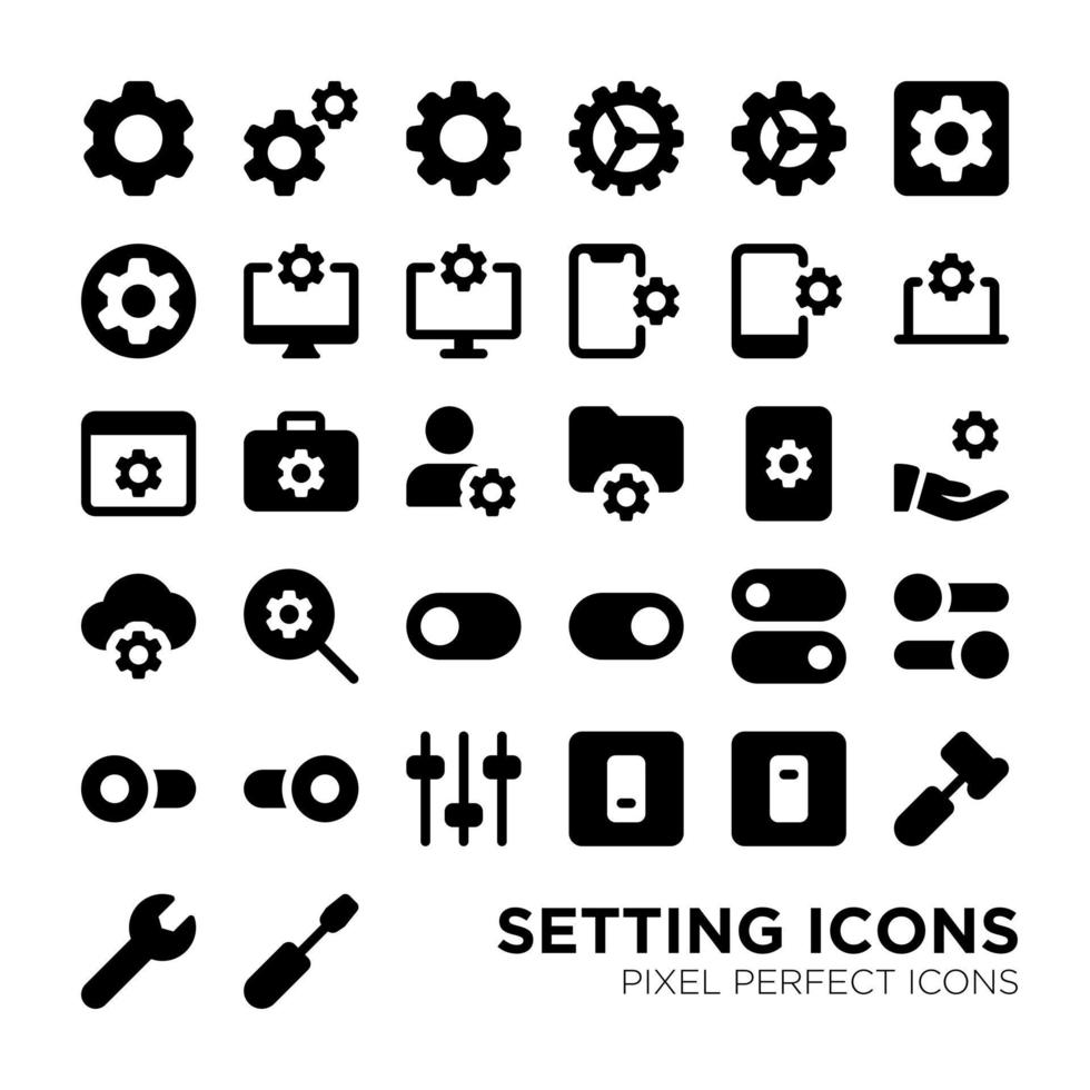 Basic Setting Pixel Perfect Icon vector