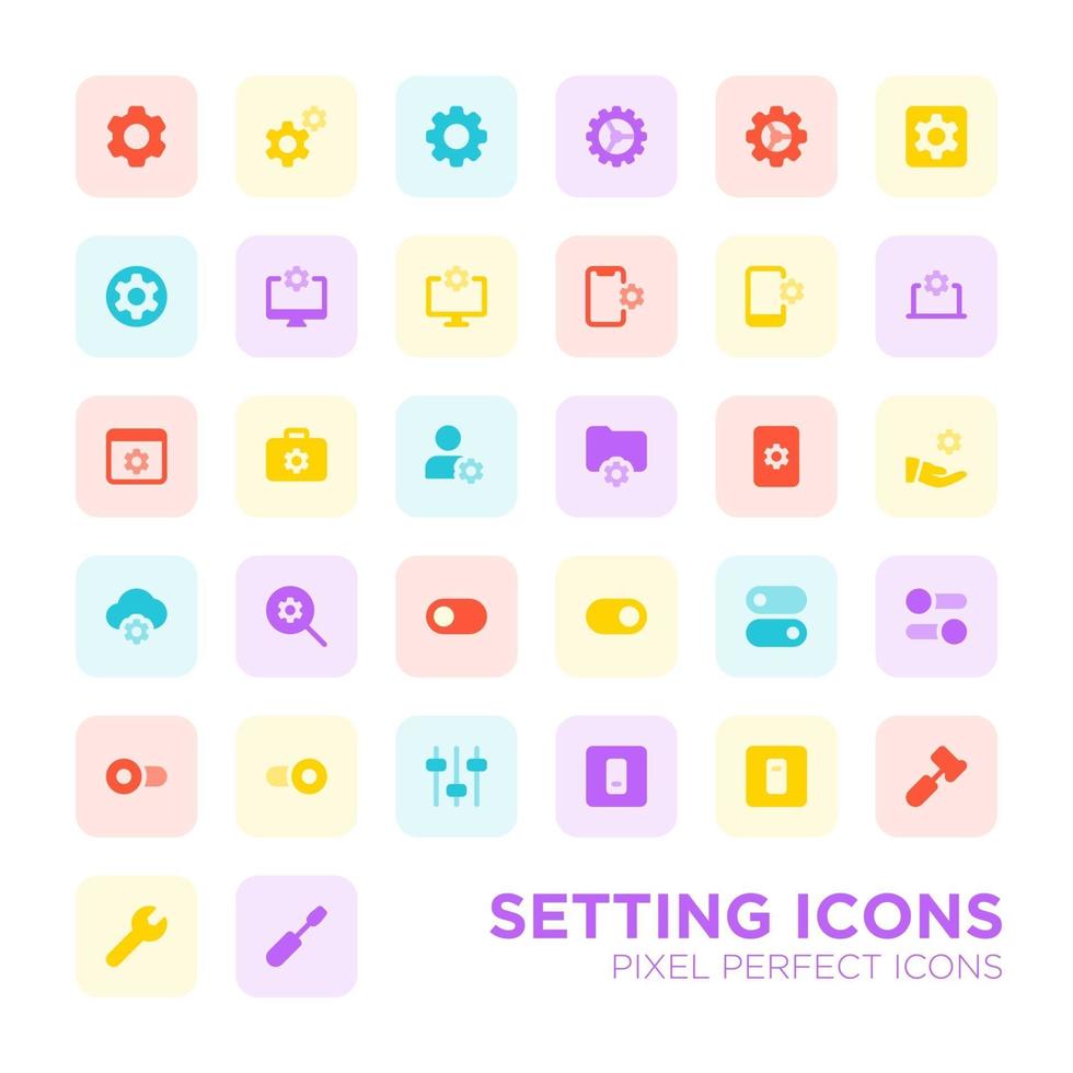Basic Setting Pixel Perfect Icon vector