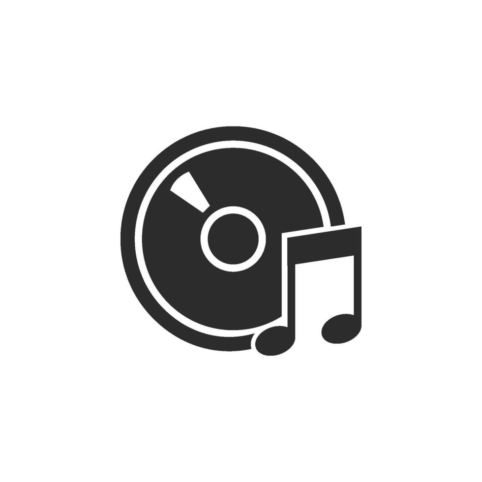 cd icon flat style isolated on white background vector