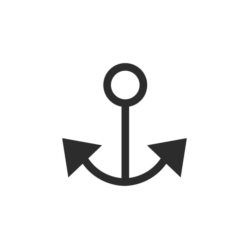 ship anchor icon flat style isolated on white background vector