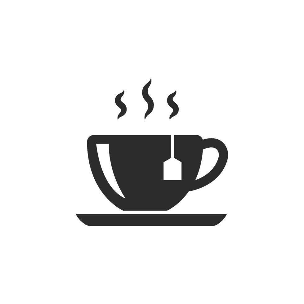 icono de té estilo plano aislado sobre fondo blanco vector