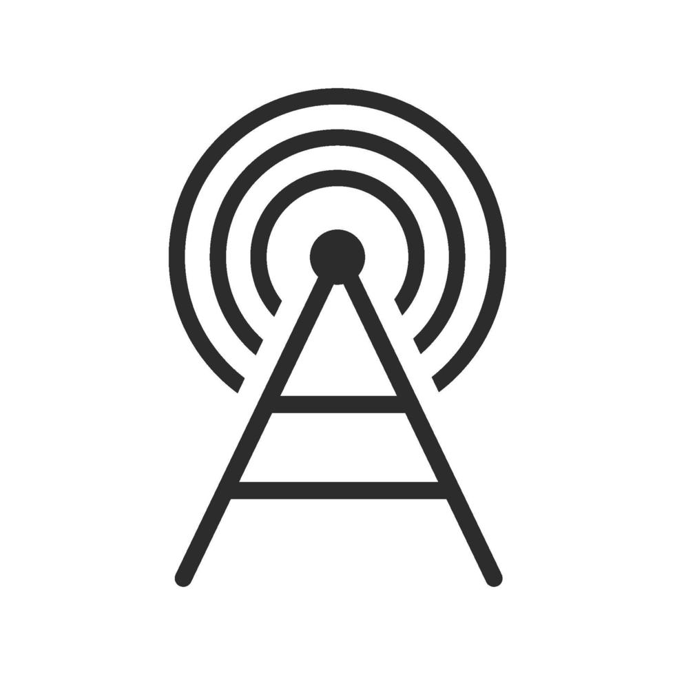 icono de antena estilo plano aislado sobre fondo blanco vector