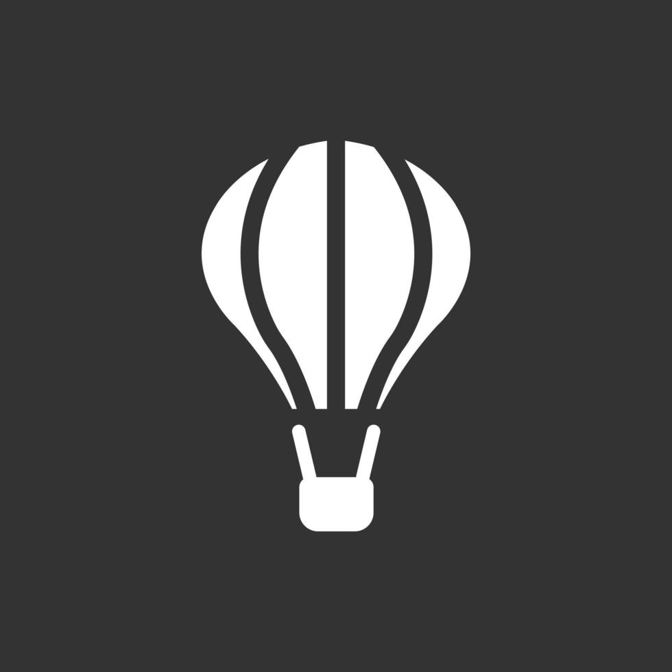 hot air balloon icon flat style isolated on white background vector
