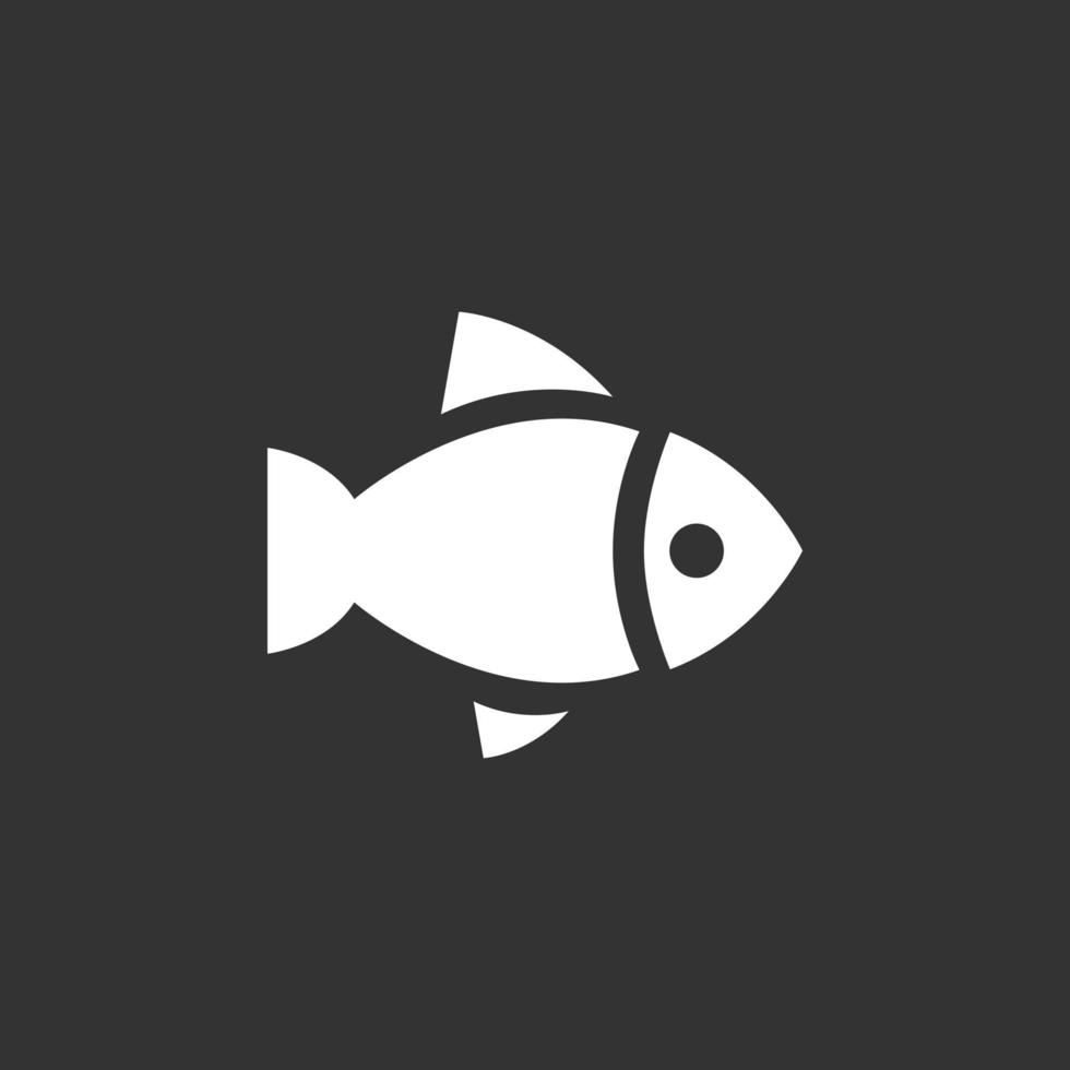 icono de pescado estilo plano aislado sobre fondo blanco vector