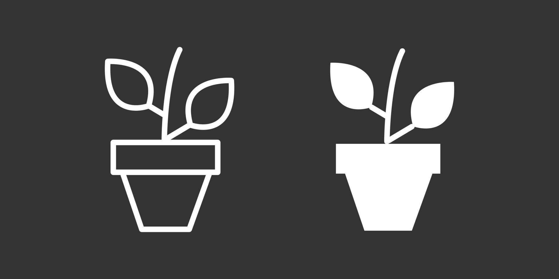 plant in pot icon flat style isolated on white background vector