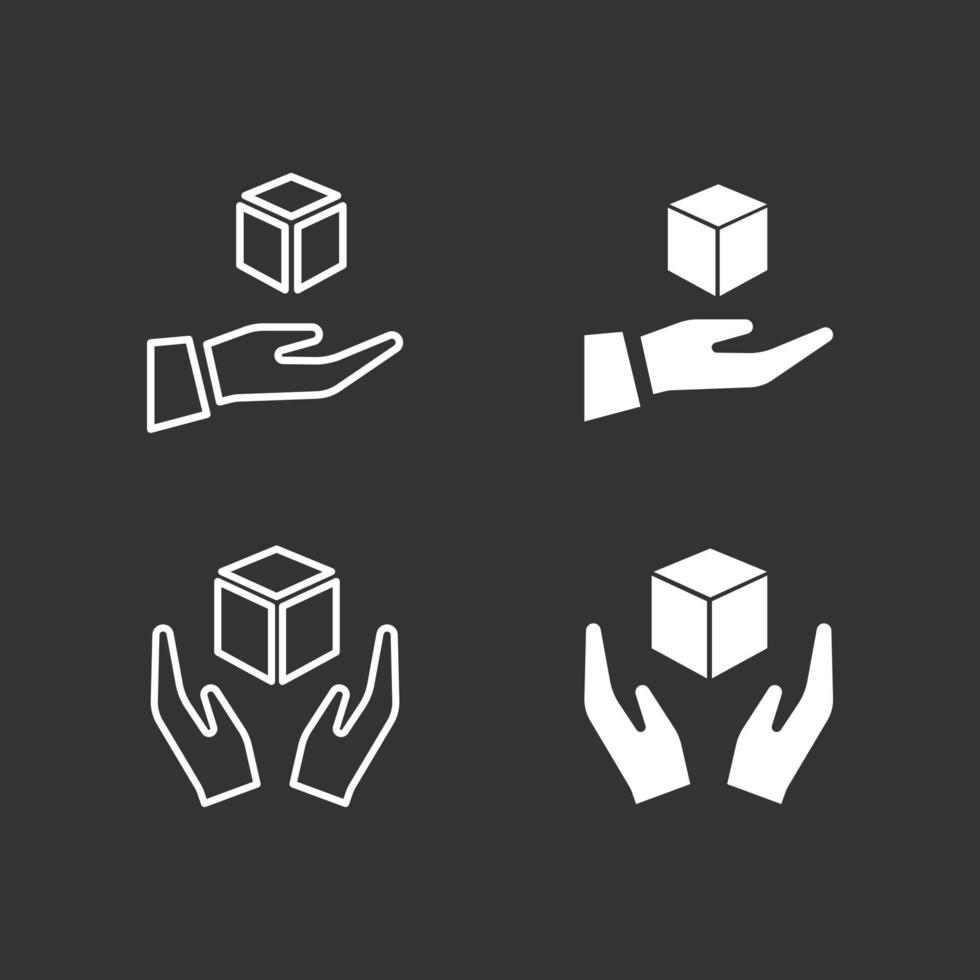 box in hand icon flat style isolated on white background vector