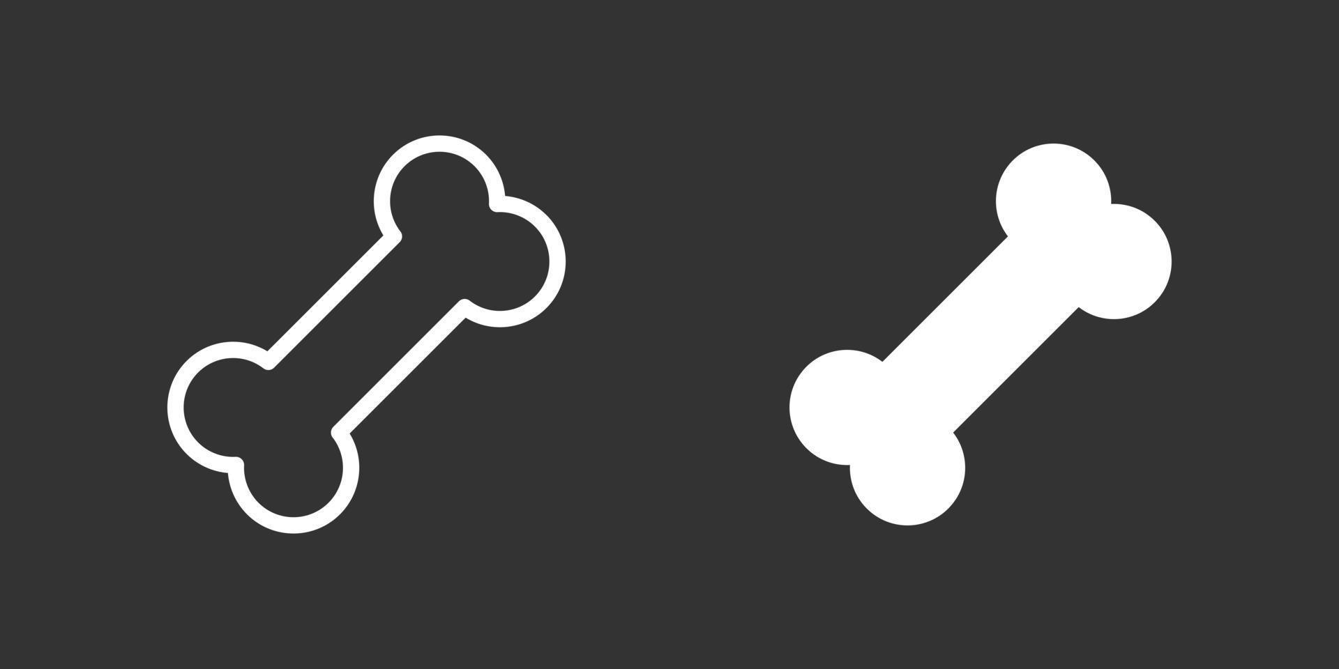 bone icon flat style isolated on white background vector