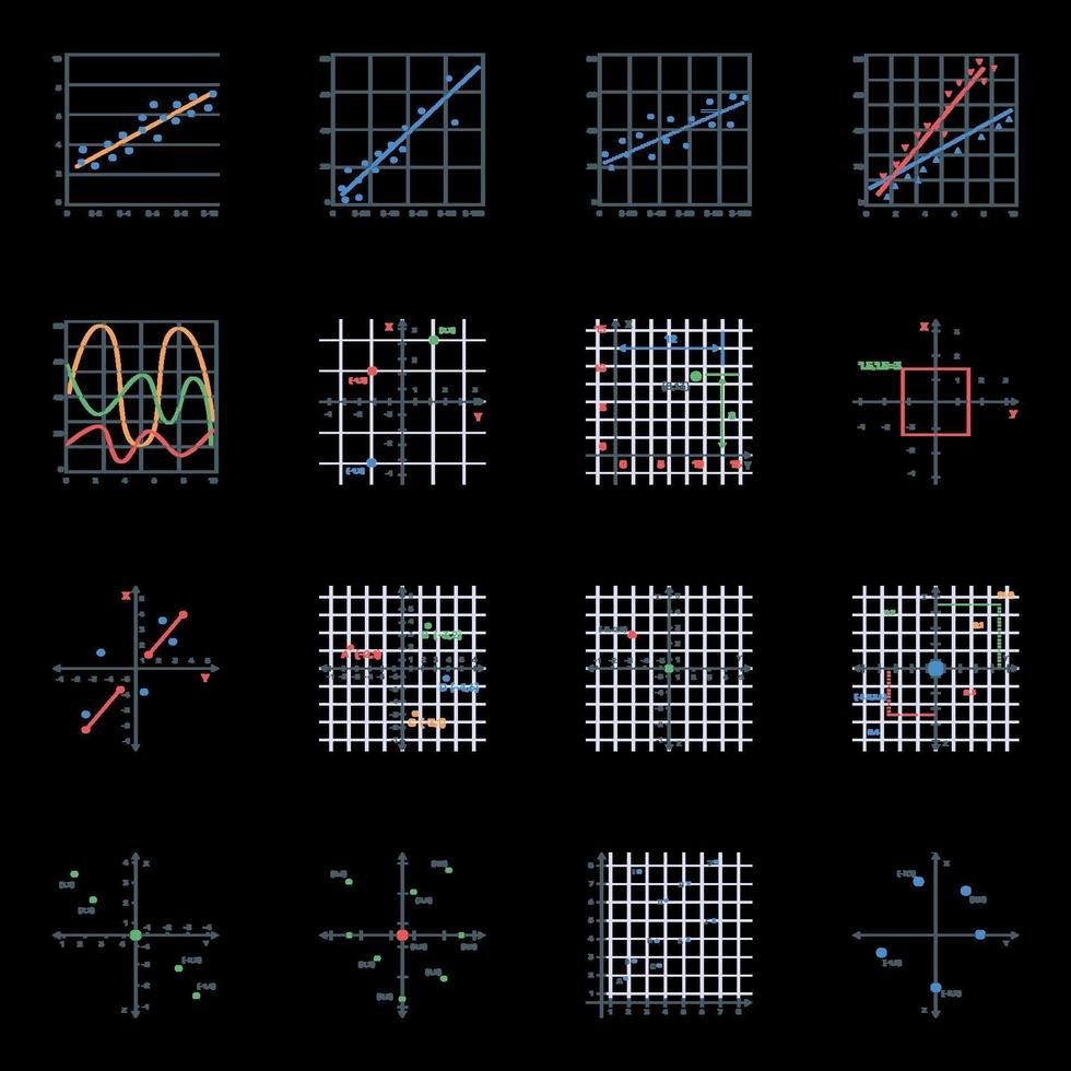 Charts and Graphs icons vector
