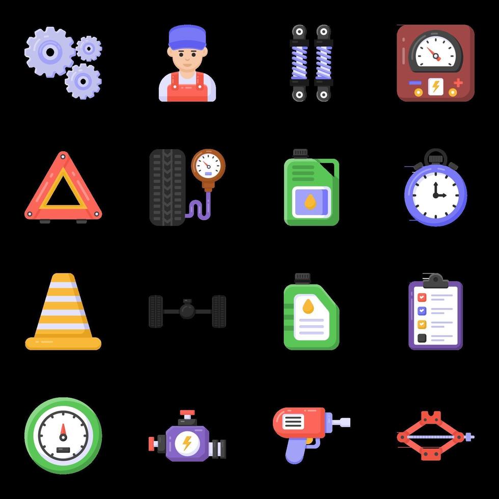 Auto Maintenance and Repair icons vector