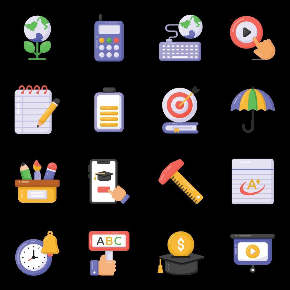 Education and Stationery icons vector