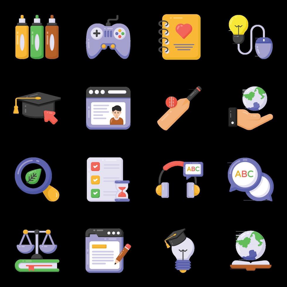 Education and Knowledge icons vector