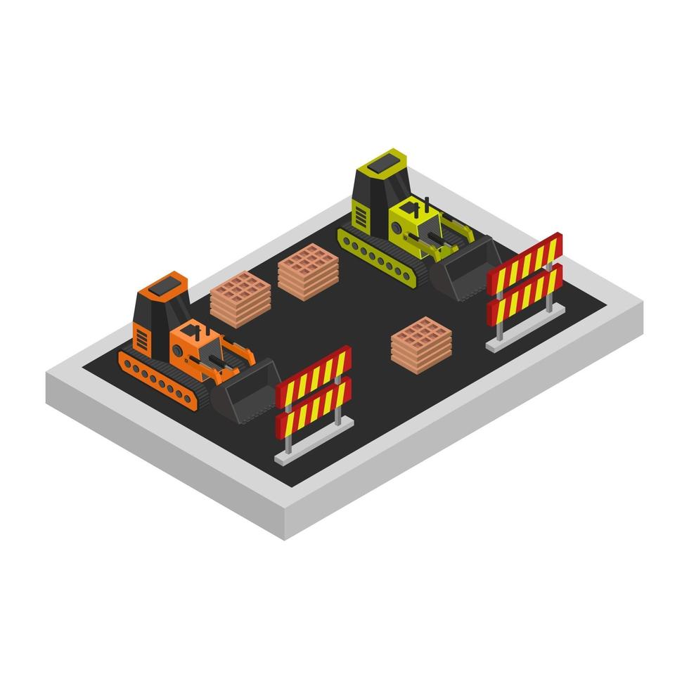 Road Work In Progress Isometric vector