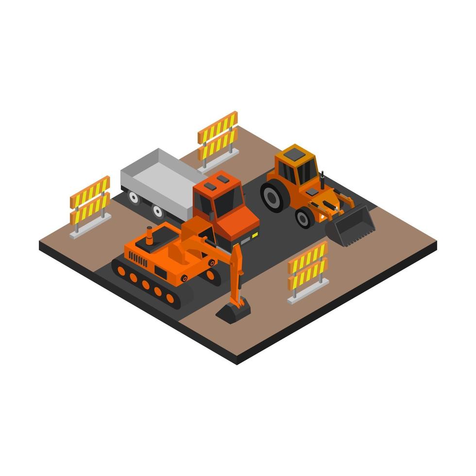 Road Work In Progress Isometric vector