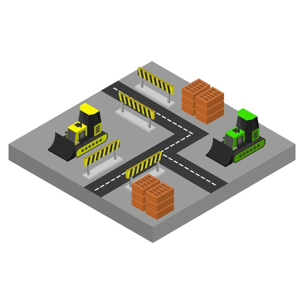 Road Work In Progress Isometric vector