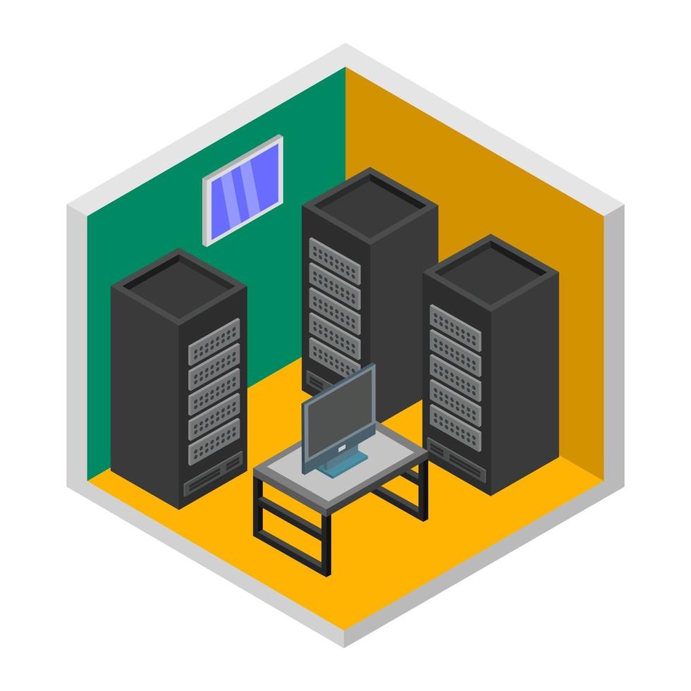 Isometric Server Room vector