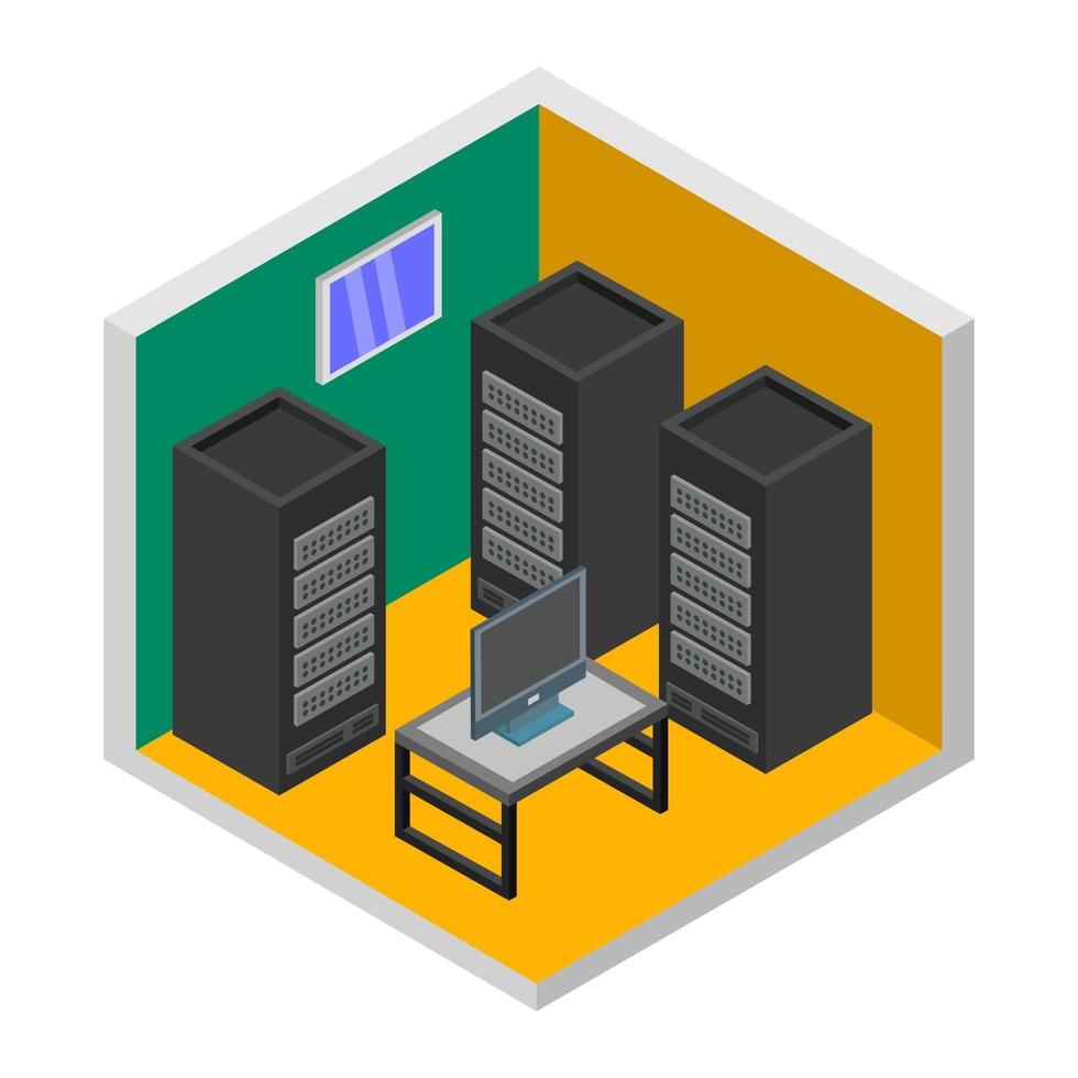 Isometric Server Room vector