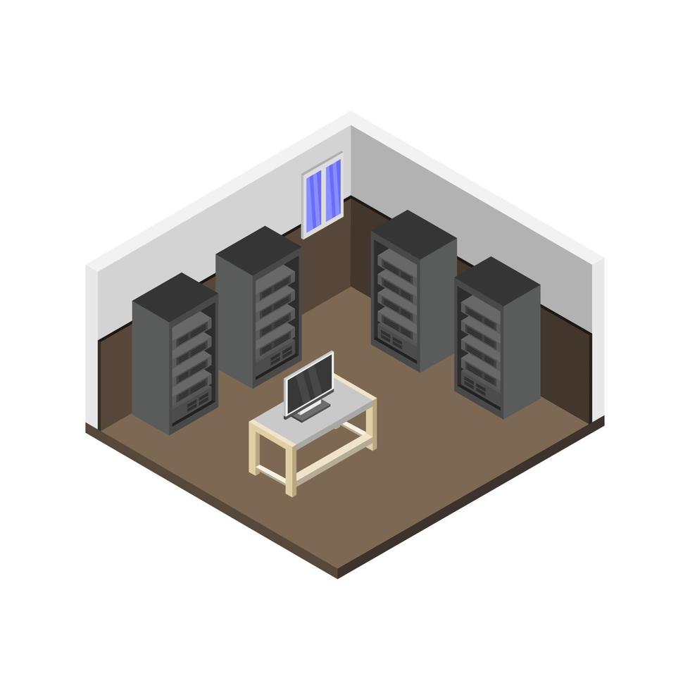 Isometric Server Room vector