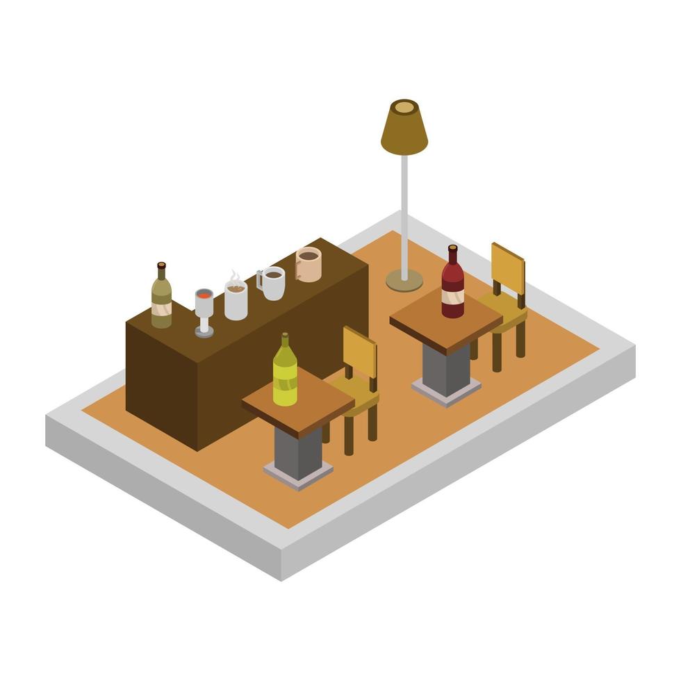 Isometric Bar Room vector