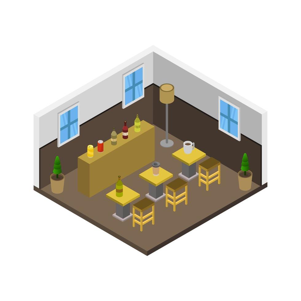 Isometric Bar Room vector