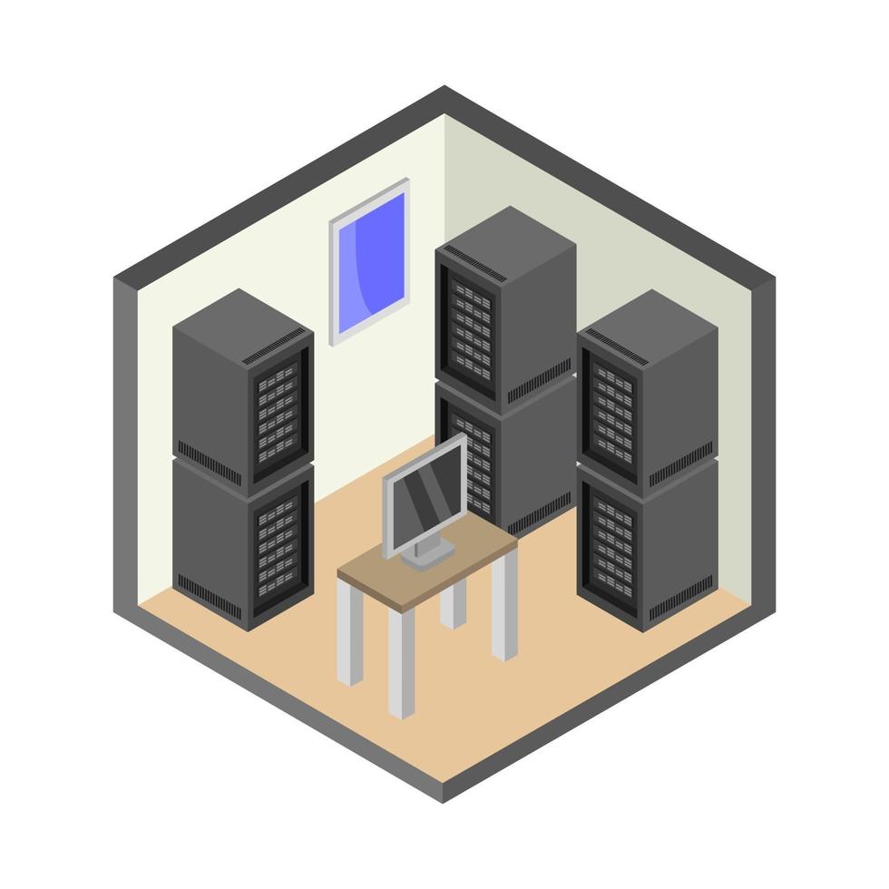 Isometric Server Room vector