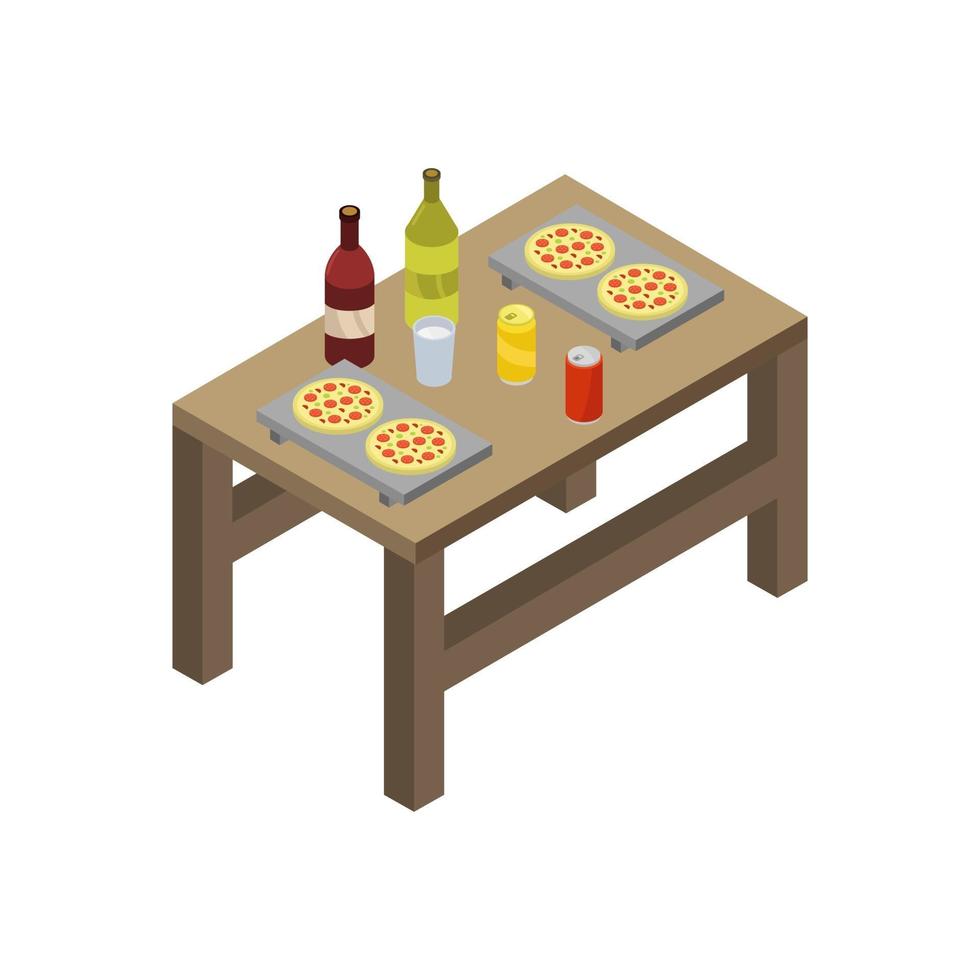 Isometric kitchen table vector