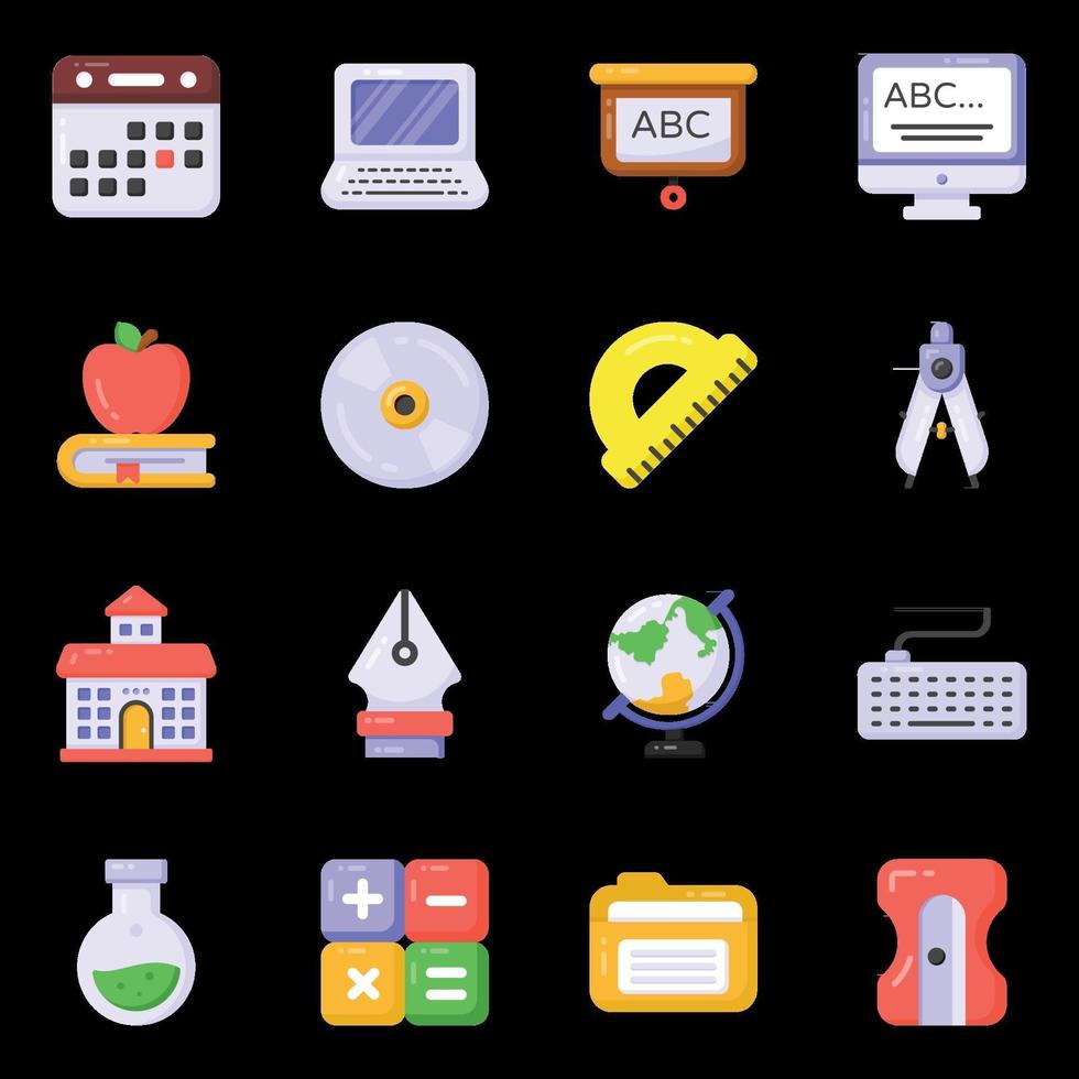 Education and Equipment icons vector