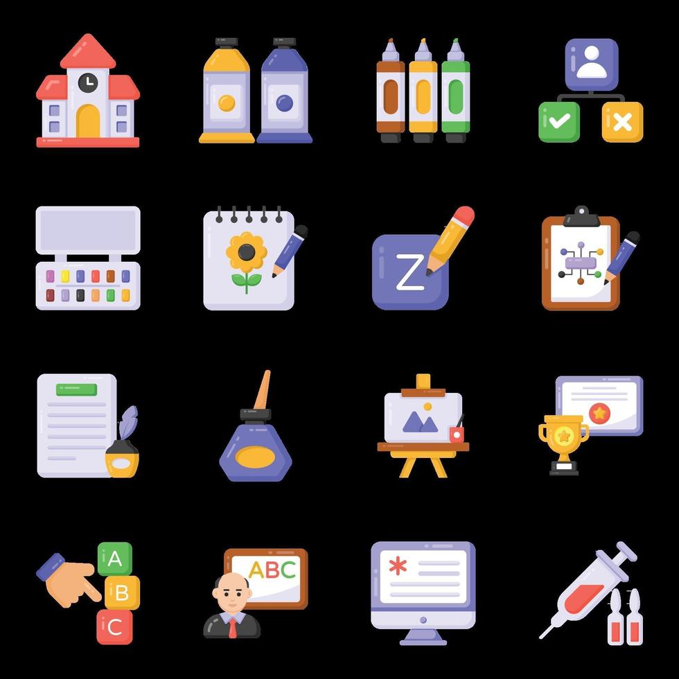 Painting Equipment and Drawing icons vector