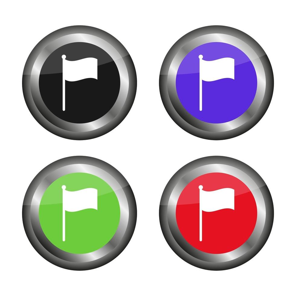 Buttons With Flag icon vector