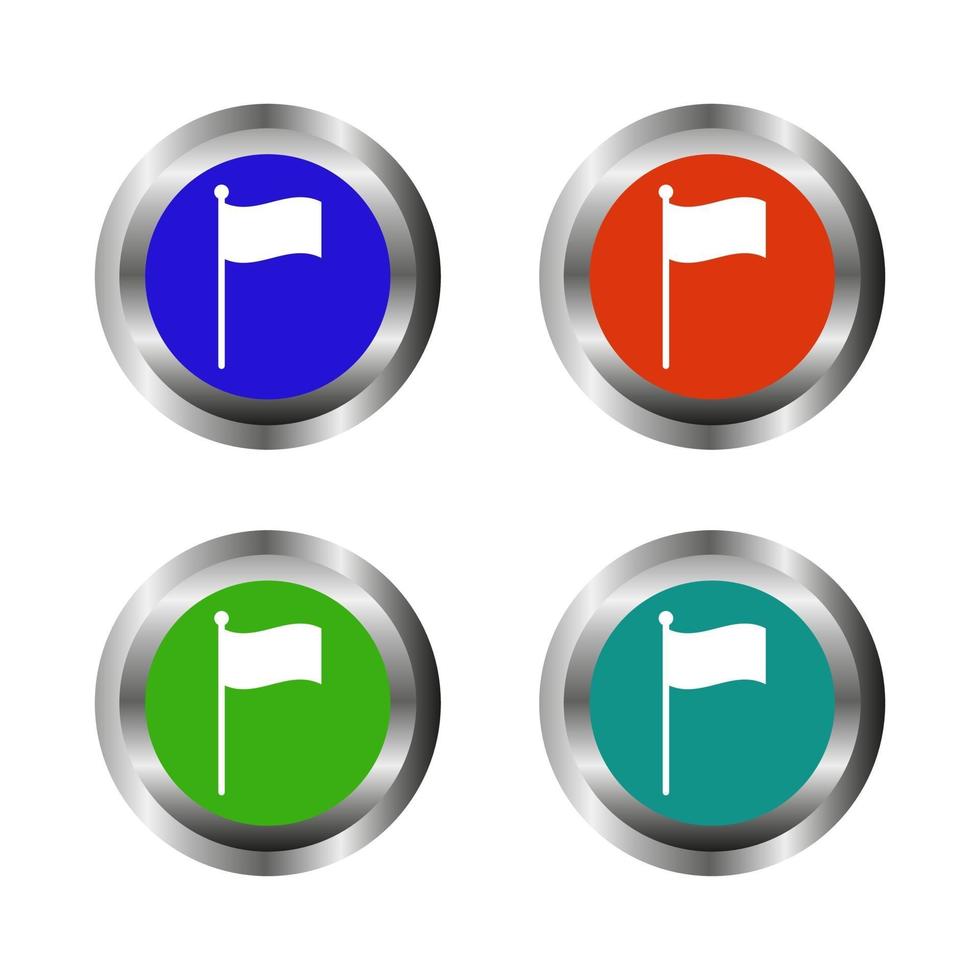 Buttons With Flag icon vector