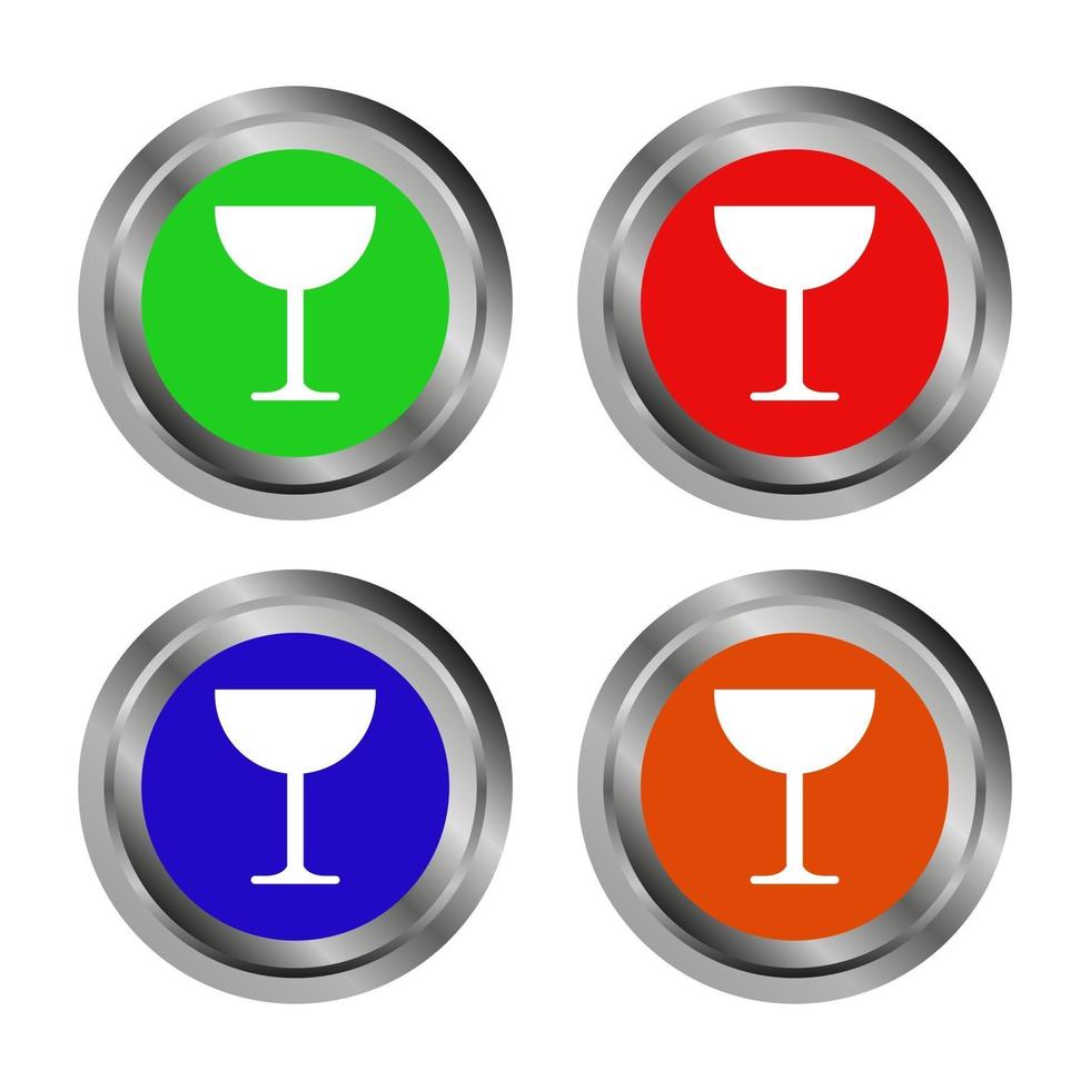 Buttons With Wine Glass icon vector