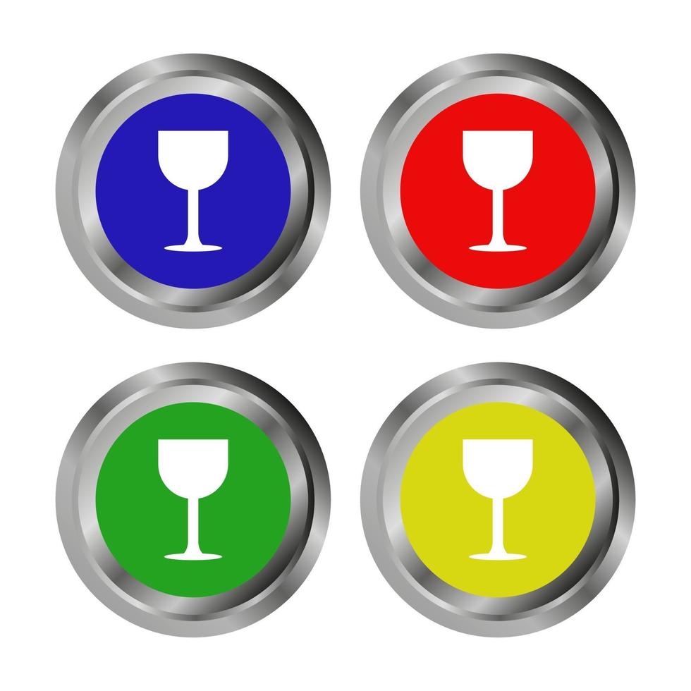 Buttons With Wine Glass icon vector