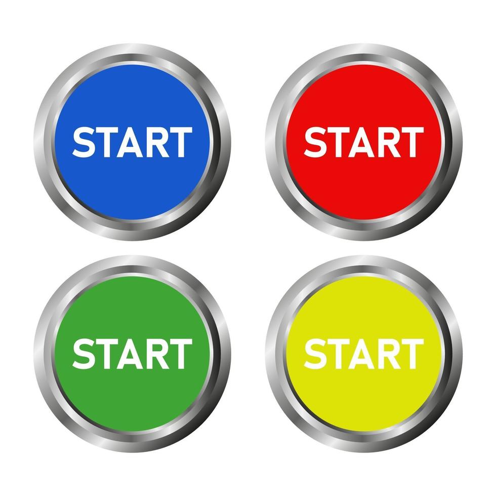 Start Buttons On White Background vector