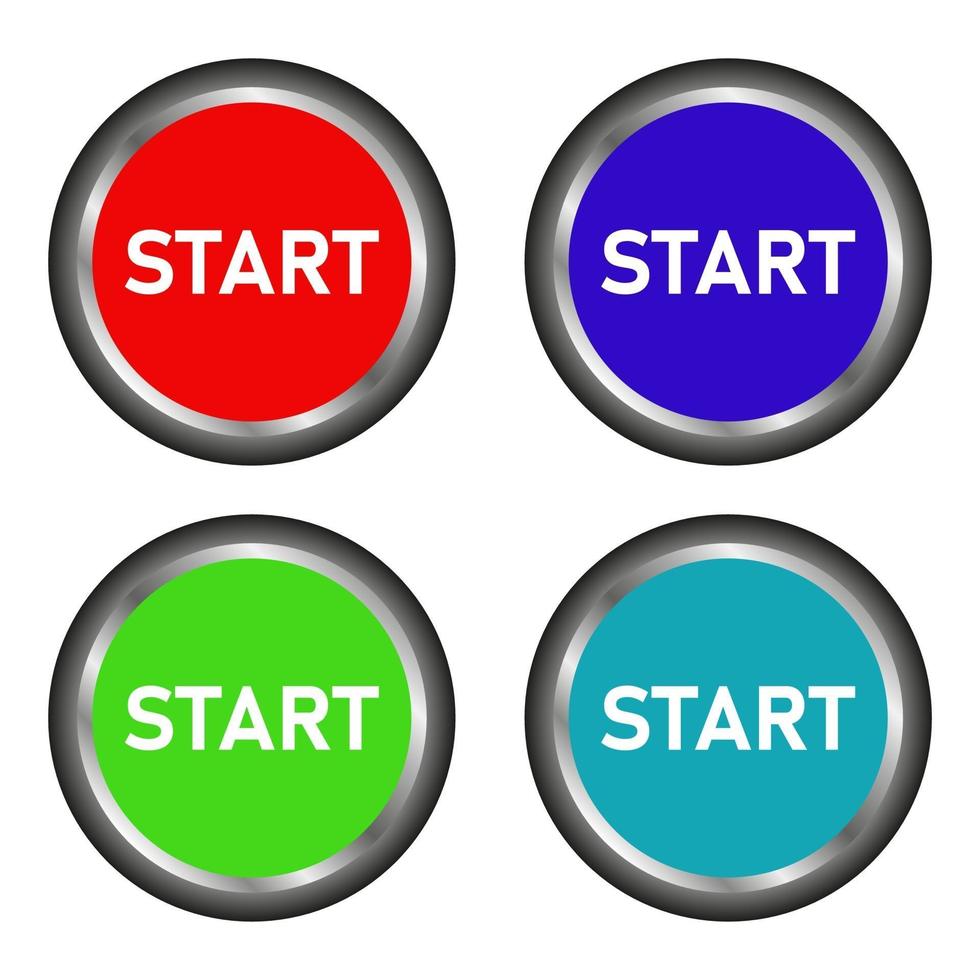Start Buttons On White Background vector