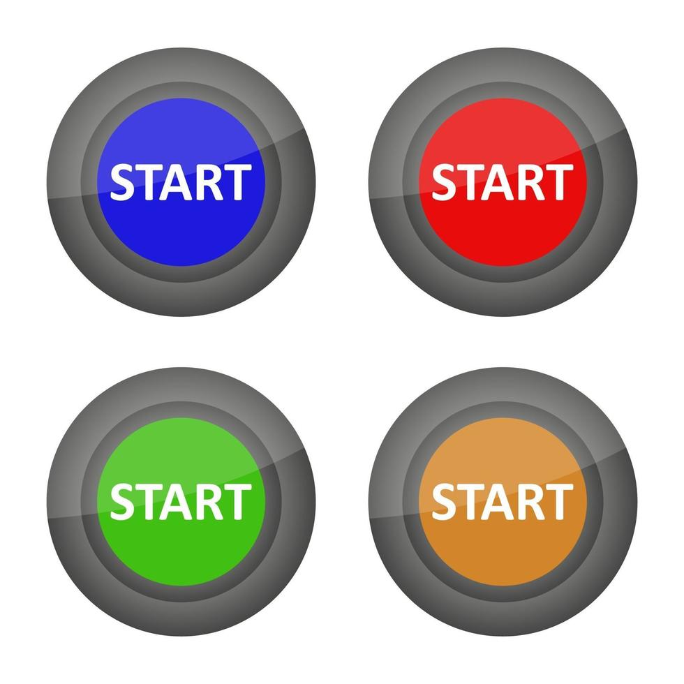 Start Buttons On White Background vector