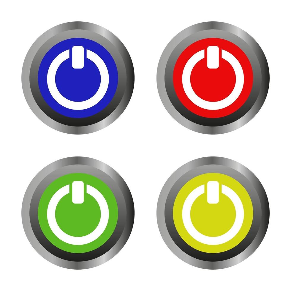 Power Buttons On White Background vector