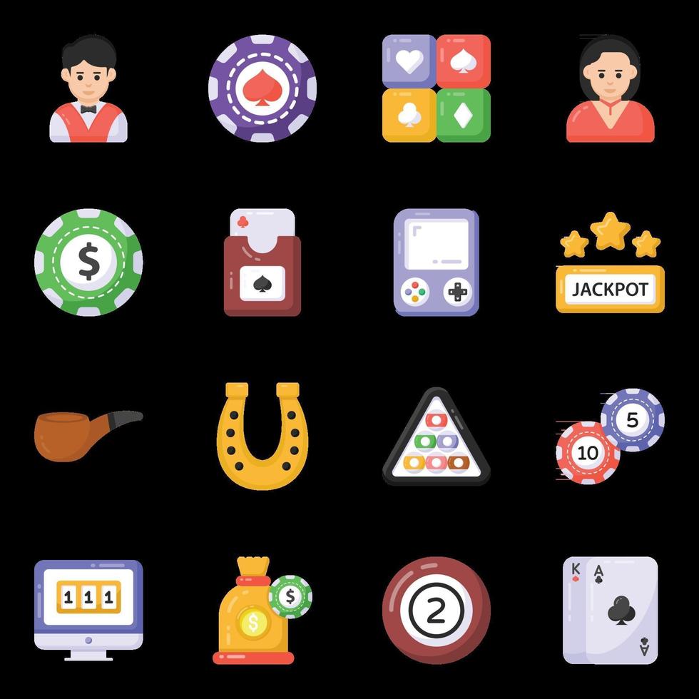 Casino and Equipment icons vector