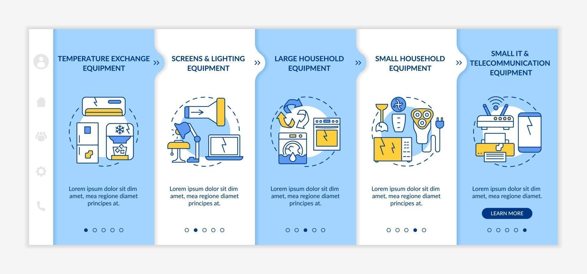 Electronic waste groups onboarding vector template