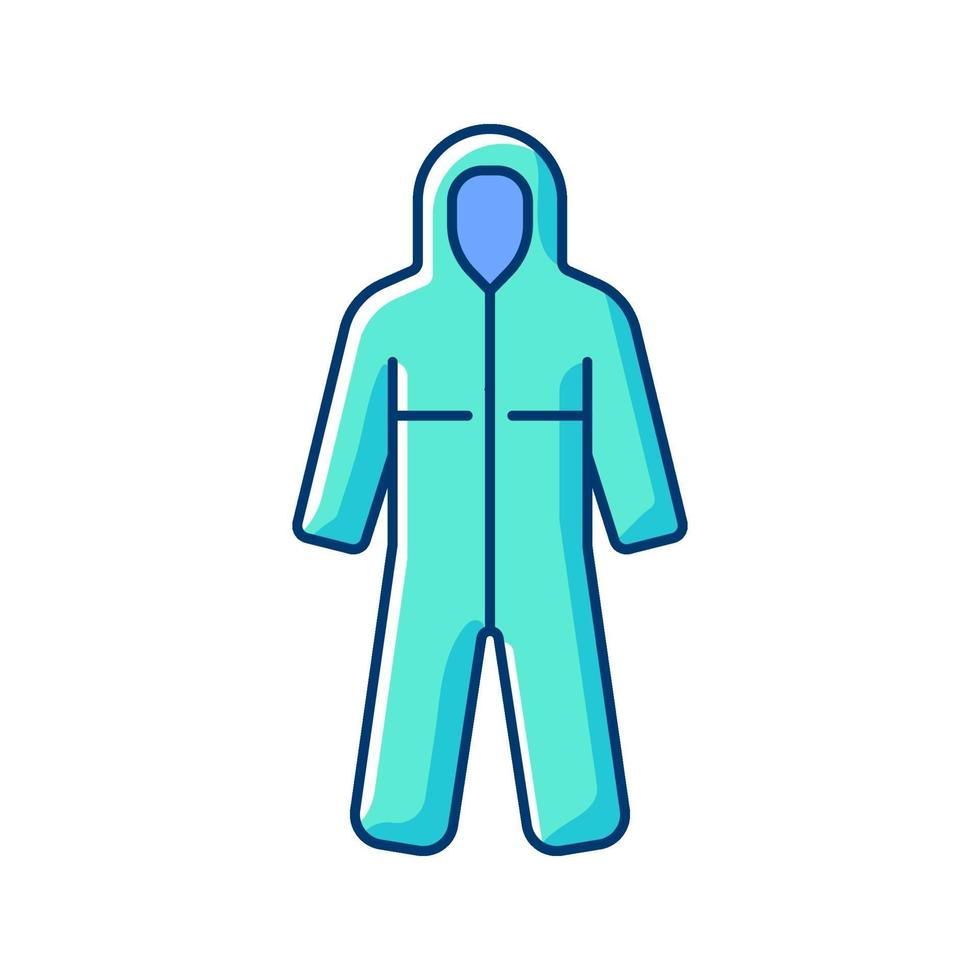 Medical coveralls RGB color icon vector