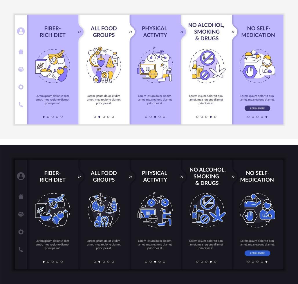 Hepatic health onboarding vector template